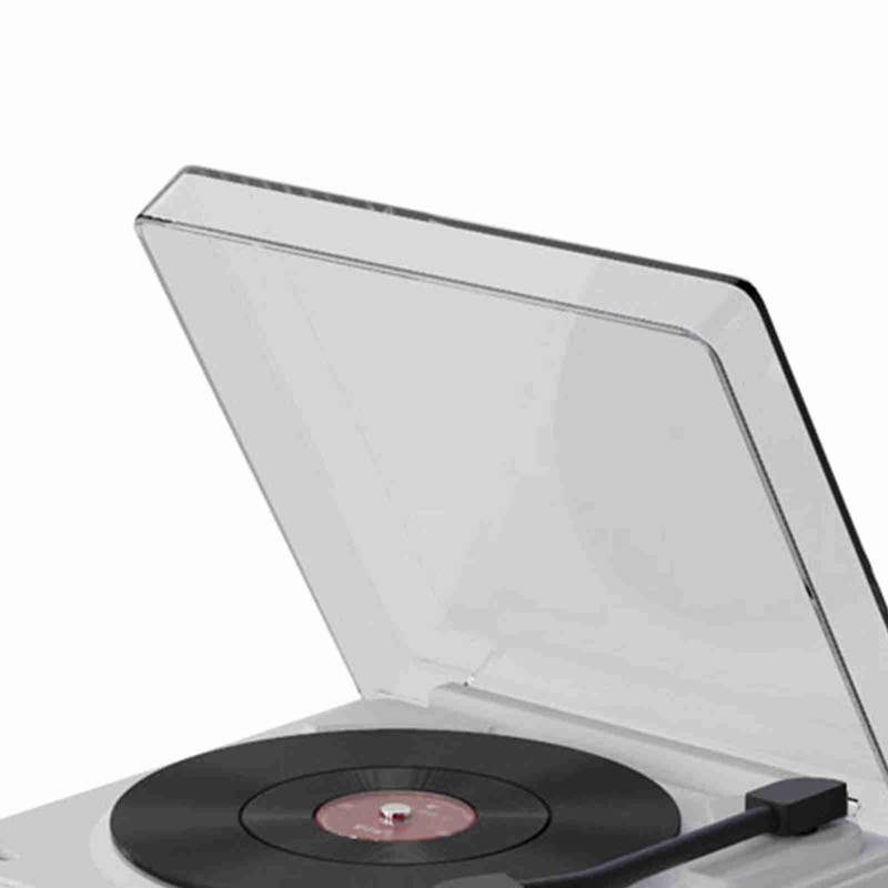 Rotating Vinyl Disc Alarm Clock Speaker Retro 360 Degree Stereo