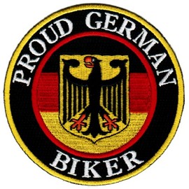 Proud German Biker Embroidered Patch Germany Eagle Flag Iron-On Motorcycle Emblem