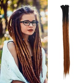 Dsoar 24 Inch Ombre Dreads Handmade Synthetic Dreads 10 Strands/Pack Crochet Reggae Locs (2-6#)