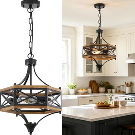 Farmhouse Pendant Light, 3-Light Foyer & Dining Room Hanging Light Fixture