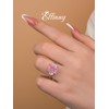Effinny 4.0ct Crushed Ice Radiant Cut Three Stone Pink Engagement