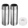HARFINGTON 2pcs Stainless Steel Nipple Pipe Fitting 1" NPT x