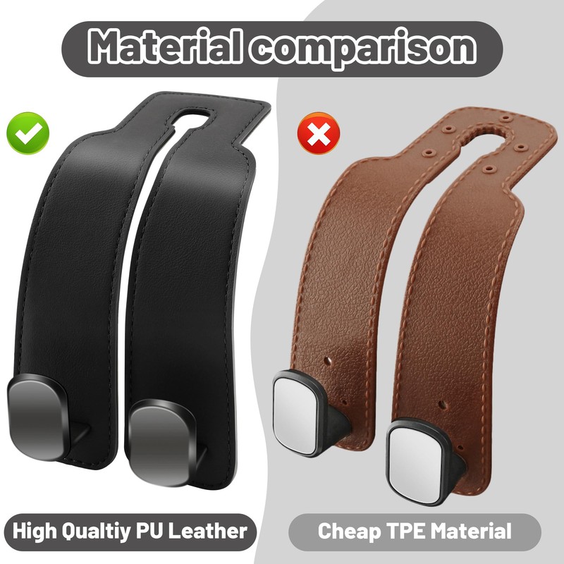 Amelity Car Seat Back Storage Hook, Car Hooks for Headrest,