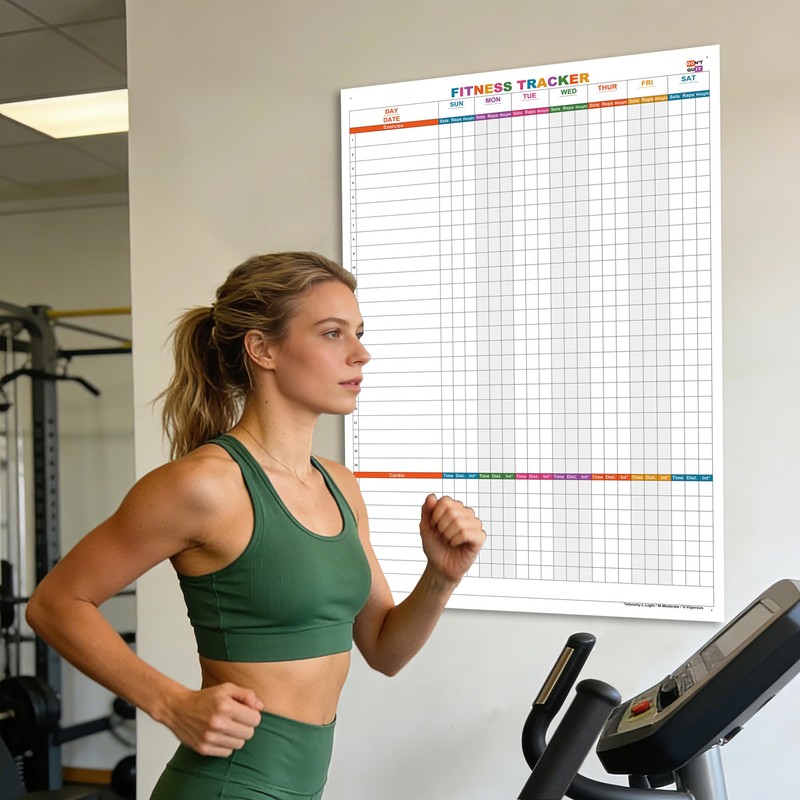 Weekly Dry Erase Fitness Calendar,24x36 Inch