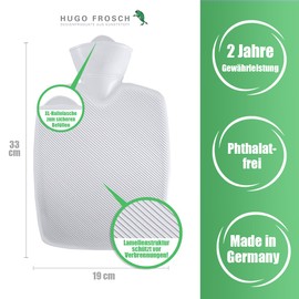 Hugo Frosch Wärmflasche Klassik 1,8 l mit Fleecebezug (Blau)