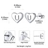 ChicSilver 925 Sterling Silver Heart Initial Stud Earrings for Women,