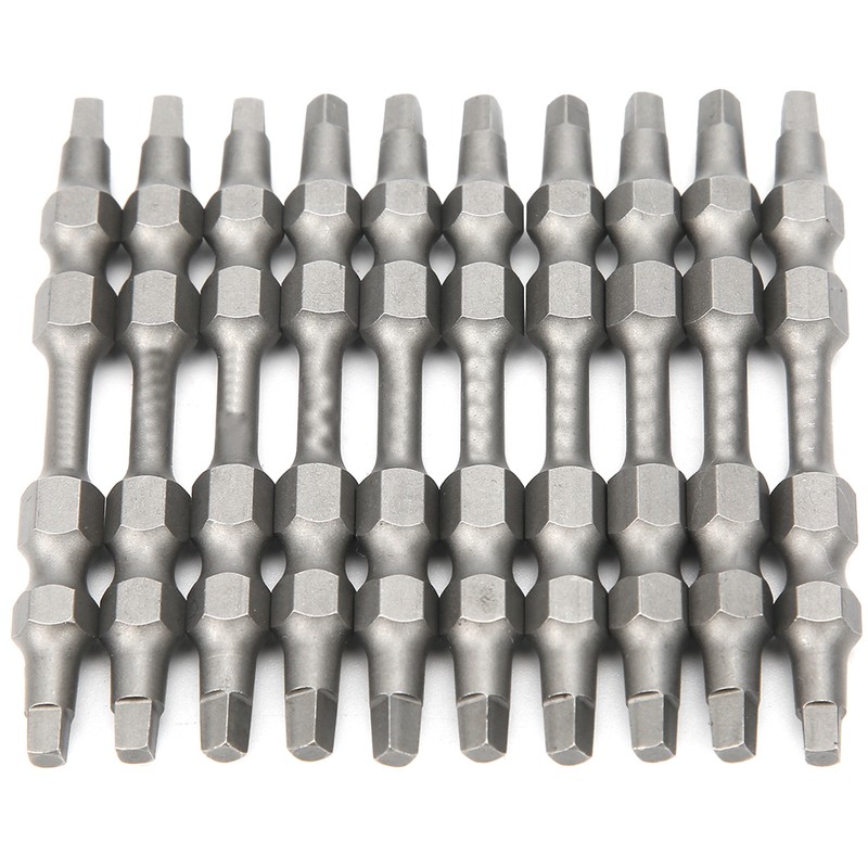 10Pcs Square Screwdriver Bits DoubleEnd Electric Magnetic Industrial Supplies 6.35mm
