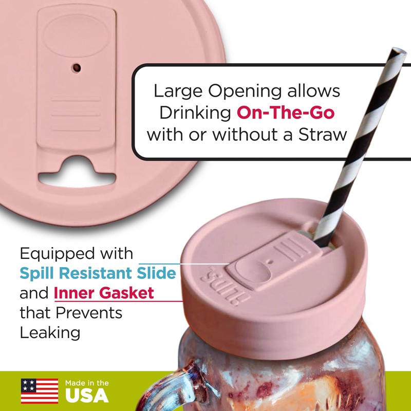 iLIDS Mason Jar Drink Lid, Regular Mouth, USA Made, Pale