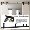 CCJH 9FT Ceiling Mount Sliding Barn Door Hardware Kit Black