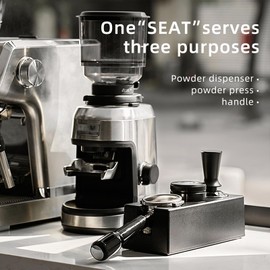 StoneMortar Espresso Tamper Station,Espresso Tools Set Universal and Multi-functional Compatible with Various Handle Sizes 51/53/58mm,Espresso Box Organizer Stable and Non-slip (Black)