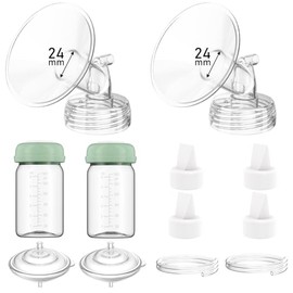 Piezas de extractor de leche compatibles con Spectra S1/S2/9 Plus/Synergy Gold, juego completo de piezas de repuesto para Spectra incluyen brida de 24 mm, válvula de pico de pato, protector de reflujo