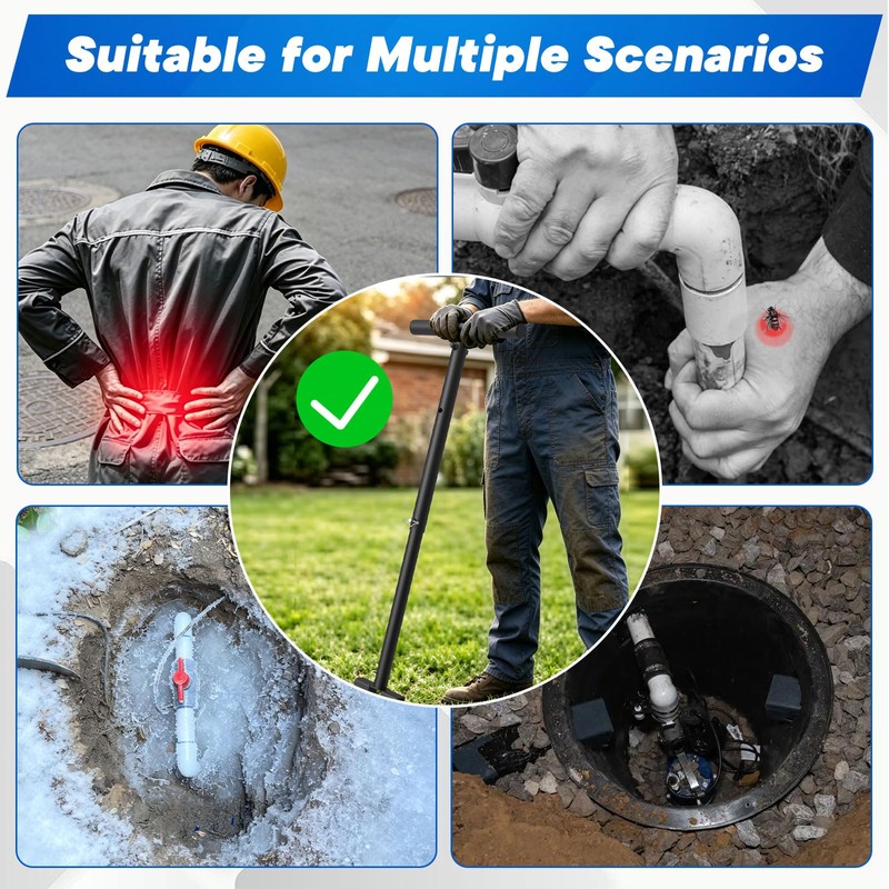 KUQAE Adjustable Ball Valve Wrench，Heavy Duty Steel Labor-Saving Wrench