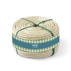 WePet Cat Natural Sisal Rope for Scratching Post Tree Replacement, Hemp Rope for Repairing, Recovering or DIY Scratcher, White, 30FT
