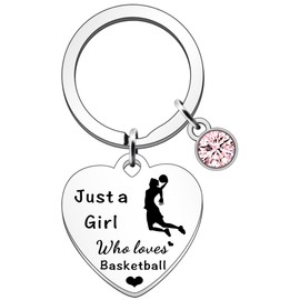 SDOFY Basketball Gifts for Girls Basketball Gifts Basketball Keyring Keychain Basketball Players Gift Just a Girl Who Loves Basketball