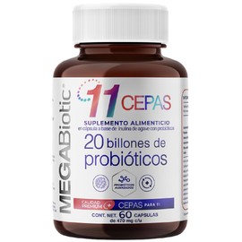 Probiticos 20 Billones y 11 Cepas e Inulina de Agave  Suplemento Alimenticio con Probiticos a Base de Sbila, B. Lactis y Fibra Natural  Cont. 60...   