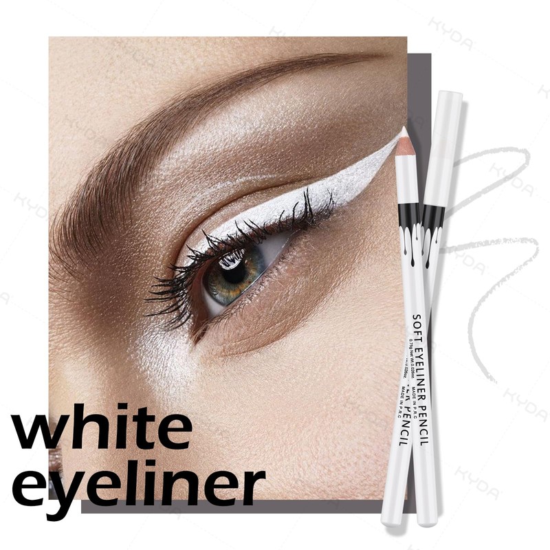 Ownest 12 Pcs White Eyeliner Highlighter Pen, White Pearl Eyeliner