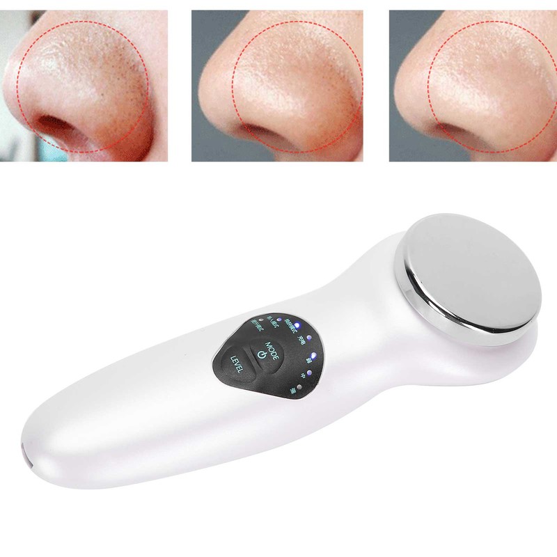 Ultrasonic Face Massager EMS Electric Facial Cleanser Heating Skin Care