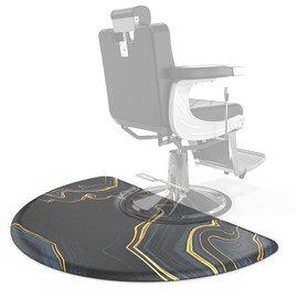 OmySalon 3ft. x5ft. Salon Anti Fatigue Mat for Hair Stylist, 5/8" Thick Barber Floor Mat with Round Cutout Under Styling Chair, Anti-Slip Design