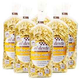 Al Dente Carba-Nada Egg Fettuccine - Lower Carb, High Protein Keto & Point-Based Diet-Friendly - Delicious and Versatile - Artisanal with Cage-Free Eggs, 10 Ounce Bags (Pack Of 6)