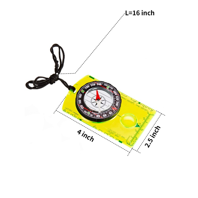 Gejoy 6 Pieces Navigation Backpacking Compass Orienteering Hiking Compass Map