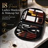 18 Piece Ladies Manicure & Makeup Set in Black Zipped