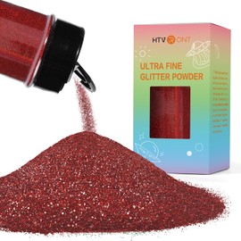 HTVRONT Red Fine Glitter for Resin - 50 g/1.76 oz Holographic Ultra Fine Glitter, Non-Toxic Resin Glitter Powder for Nails, Resin, Candle Making, Crafts