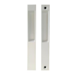 Wynn Hardware Sliding Patio Glass Door Flush Mount Dummy Handle, No Lock – White Patio Door Replacement Handle Fits 6-5/8" Hole Spacing for Sliding Glass Doors