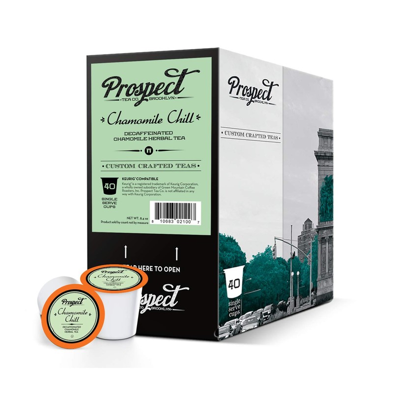 Prospect Tea Decaffeinated Chamomile Chill Herbal Tea Pods for Keurig