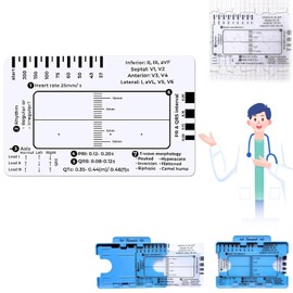 ECG 7 Step Ruler, ECG 7 Step Ruler for ECG/EKG Interpretation, Family Essential ECG Ruler, Transparent EKG Calipers 7 Step Ruler, Follow a 7 Step Plan ID Sized for Nurse or One in Healthcare