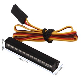 Alomejor RC Car Roof Light, 12 LED Aluminium Alloy RC Car Light Strip for SCX24 1/24 1/18 RC Car DC 5-20V