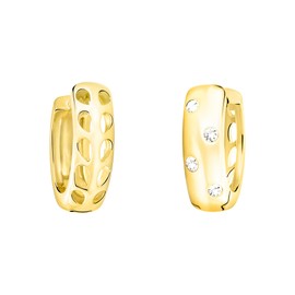 SOFIA MILANI - Women's Earrings 925 Silver with Zirconia Stones - Hoop Earrings, Yellow Gold, No Gemstone