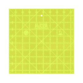 Acrylic Quilting Ruler, 9.5" x 9.5” | Square Ruler for Sewing, Measuring and Cutting Quilt Fabric | Straight Edge Tool for Layer Cakes, Quilts, and Sewing Projects