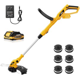 EWORK 20V 12-Inch Electric String Trimmer Cordless, 2.0Ah Battery Powered Weed Eater, 2 in 1 Trimmer and Edger with Auto Line Feed, Electric Weed Wacker for Lawn, Garden, Yard, etc