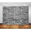 BELECO 7x5ft Fabric Dark Brick Stone Wall Backdrop Gray Rock
