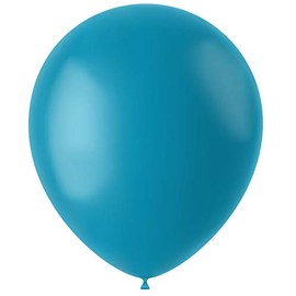 Folat 19653 Latex Balloons Oval Turquoise Matt 33 cm Pack of 100