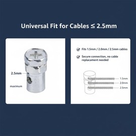 Universal 2.5 mm Throttle Cable Nipple Screw Nipple, Throttle Cable Stops, Bicycle Brake Cable Ends Brake Cable End for Go-Karts Motorcycles Scooters Lawn Mowers Tractors Pack of 20