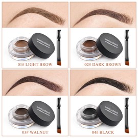 Xzeemo 3 g Eyebrow Cream, Eyebrow Pomade Gel, Eyebrow Colour with Double-Sided Brush for Eyebrow Makeup (Walnut)