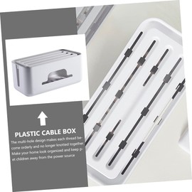TEHAUX Cable Organizer Storage Box Heat Dissipation Design Durable HIPS Material for Office and Home Use Efficient Wire Management for Cords and Plugs