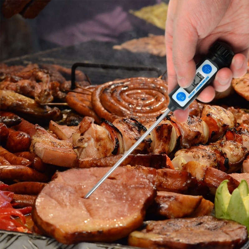 Anpro Digital Kitchen Thermometer - Long Probe LCD Display Thermometer
