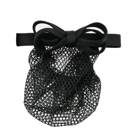KOEIDO Beauty Hair Barrette with Net Ribbon L/S 2 Sizes Fine Ribbon Infinity S1.Black Made in Japan
