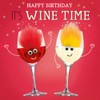 Fluff Birthday Card 'Its Wine Time Goggly Eyes