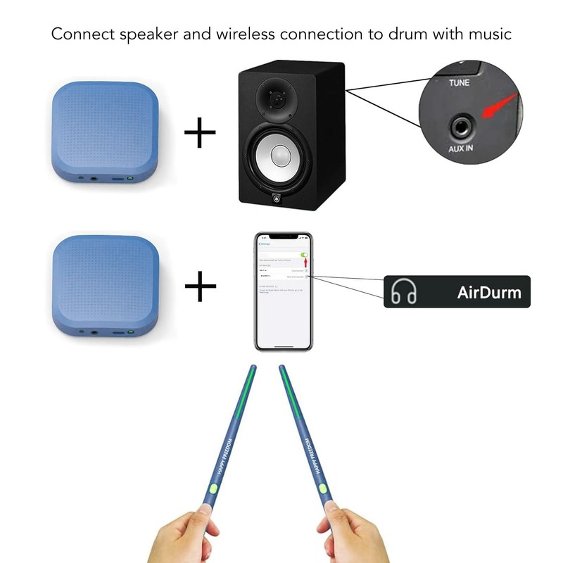 Air Drum Sticks, Electric 3D Motion Sensing Drumstick Set with