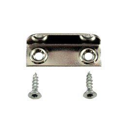 SN-TEC Furniture Angle Strike Plate for Screwing On Nickel-Plated Silver (Pack of 10) Including Mounting Material