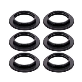 CCHAMP 6 x Lampshade Collar Ring Converter E14 Plastic Black, lamp Collar Ring, lampshade Reducer Ring e14, lamp Holder Replacement Screw Ring