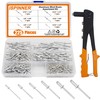 ISPINNER 225pcs Aluminum Blind Rivets Assortment Kit with Heavy Duty