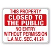 QCPsigns NO ENTRY WITHOUT PERMISSION-LAM