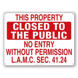 QCPsigns NO ENTRY WITHOUT PERMISSION-LAM