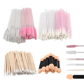 310 PCS Disposable Lip Applicators, Lipstick Applicator Wands, Disposable Makeup Tool Set, Contains Lip Brush, Eyebrow Brush, Eyeshadow Brush, Eyeliner Cotton Swab, Small and Portable, Smooth Touch