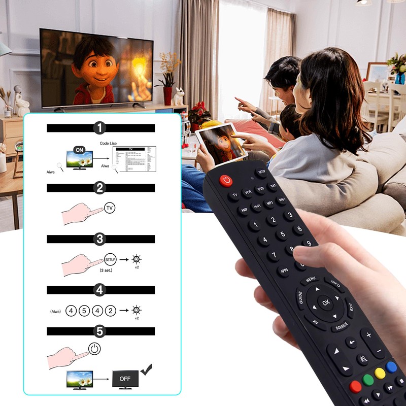 Riry Universal TV Remote Control for All Replacement TVs, Easy