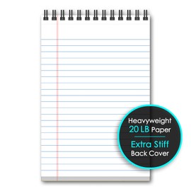 iScholar iQ+ Premium Writing Pad, White, 6" x 9", 140 Sheets, Double-Wire (69200)